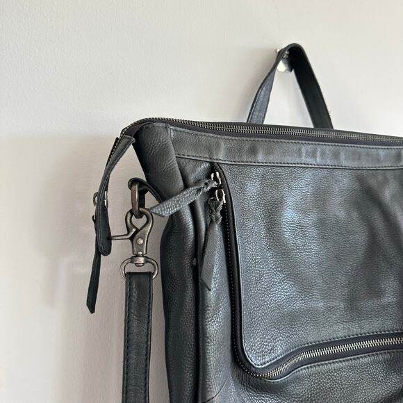 Rock Paper Scissors Genuine Leather Sloane Convertible Bag Backpack Black - Picture 4 of 10